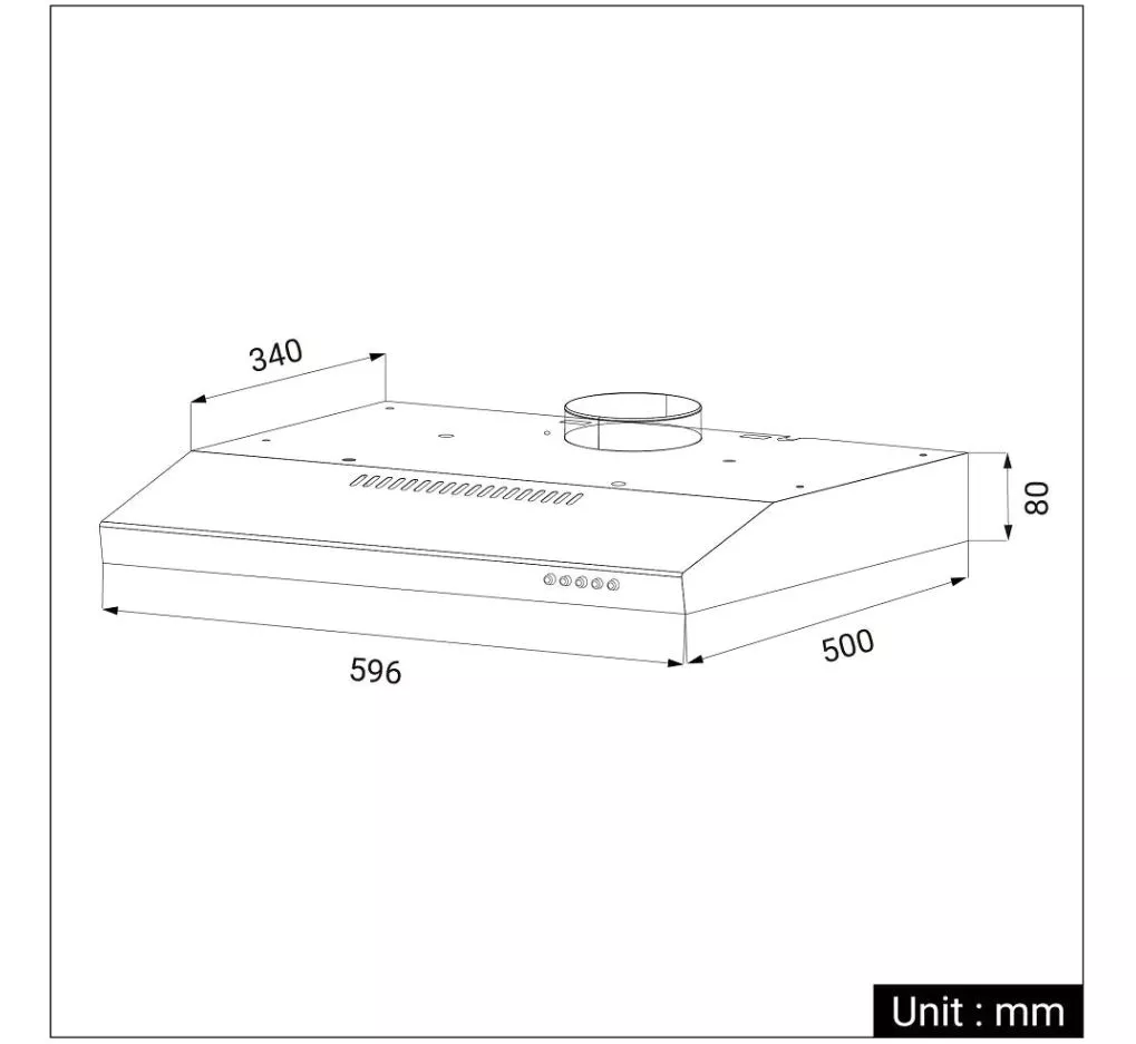 CIARRA Unterbau Integrierte Unterbauhaube Dunstabzugshaube 60cm CBCS6903-OW