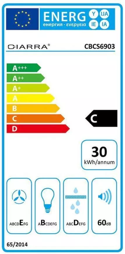 CIARRA Unterbau Integrierte Unterbauhaube Dunstabzugshaube 60cm CBCS6903-OW