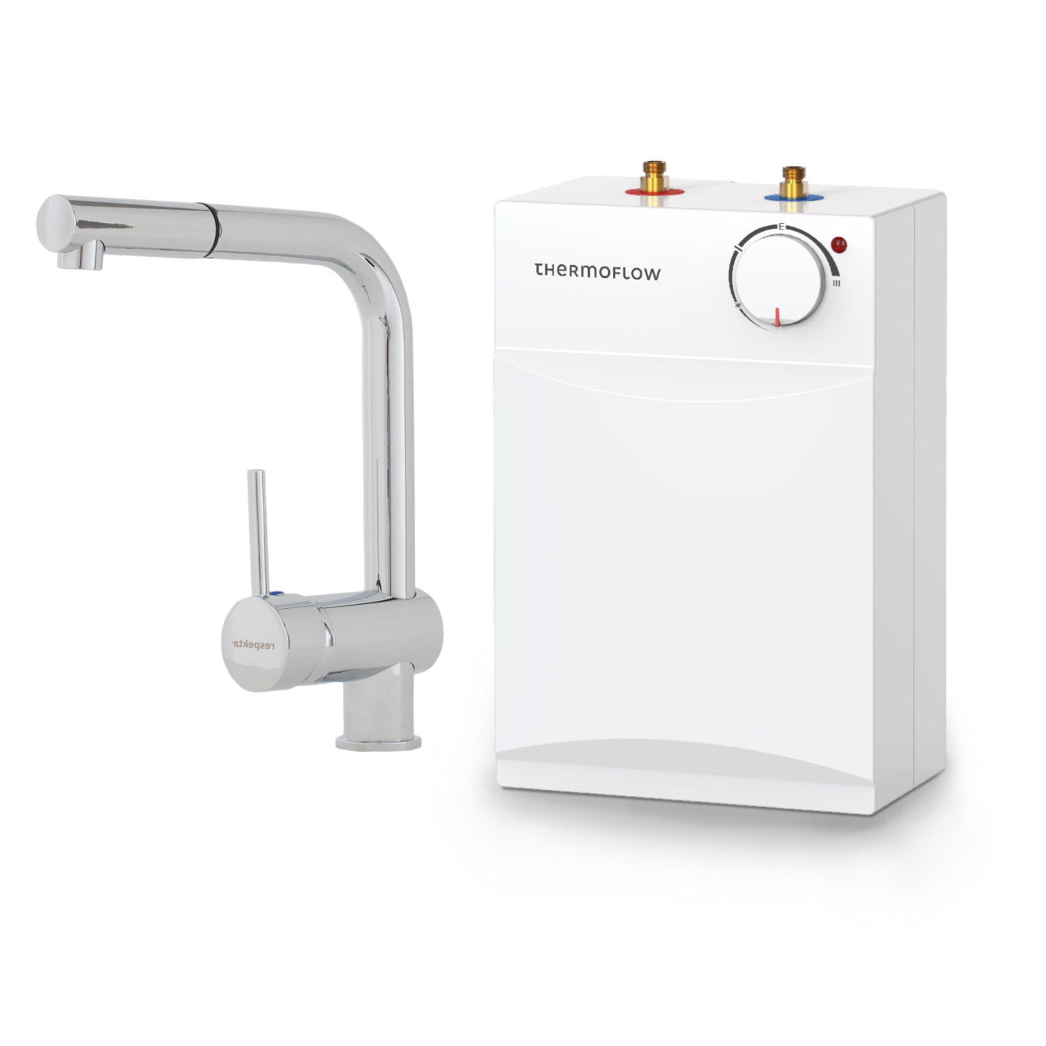 Boiler Warmwasserspeicher 5 L Untertisch steckerfertig + Armatur 2 kW Thermoflow