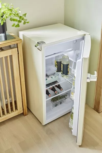 Kühlschrank Kältefach freistehend Retro 83 cm 90 Liter Creme Respekta