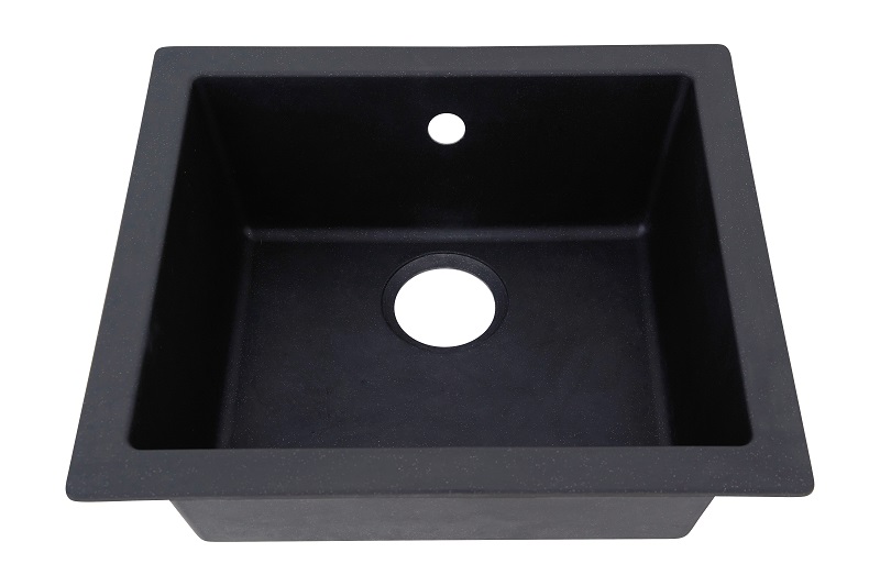 Spüle Küchenspüle Einbauspüle Spülbecken Mineralite 50 x 44 schwarz respekta
