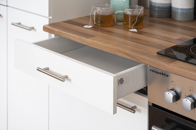Einbauküche Küche Küchenblock cm weiss 310 respekta Front grau Küchenzeile