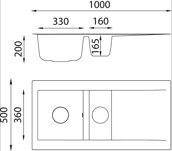 Verpackungsschaden Einbauspüle Küchenspüle Spüle Granit Mineralite 100 x 50 Weiß Respekta Denver